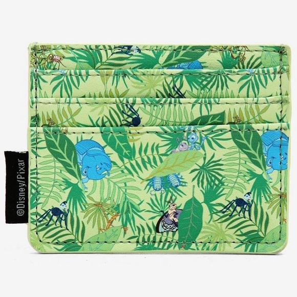 LOUNGEFLY DISNEY PIXAR A BUG’S LIFE Leaf Print CARDHOLDER! - Picture 2 of 4